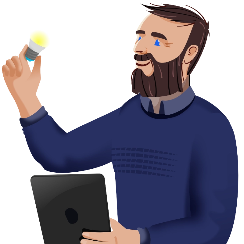 man with lightbulb
